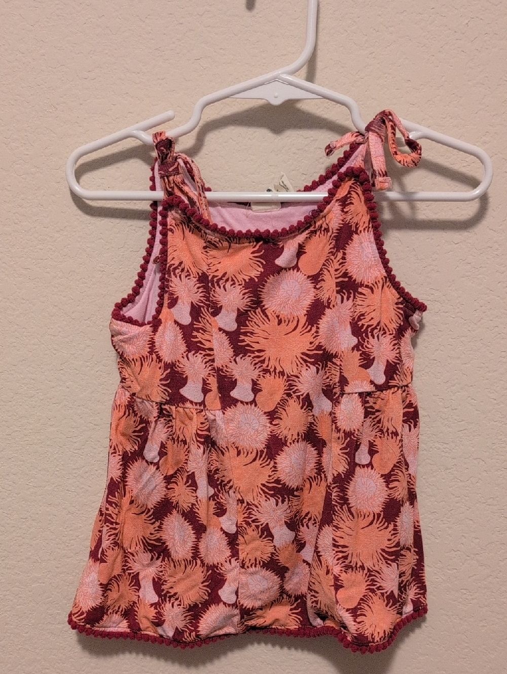 Kate Quinn Tie Strap Tank Top Shirt Bamboo 2T NWOT